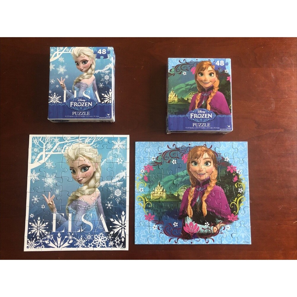 Disney Frozen 48‎ Piece Jigsaw Puzzles Anna Elsa  Puzzles Set of 2
